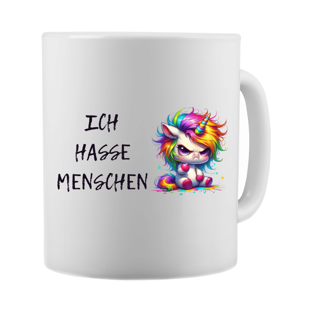 Ich hasse Menschen...Tasse lustiger Spruch