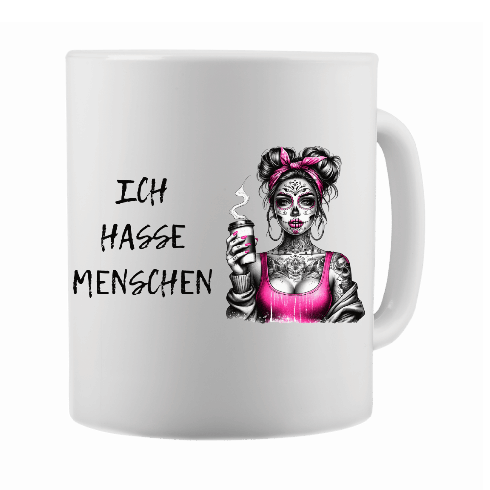 Ich hasse Menschen...Tasse lustiger Spruch