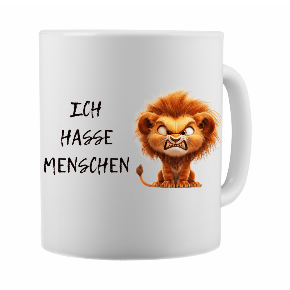 Ich hasse Menschen...Tasse lustiger Spruch