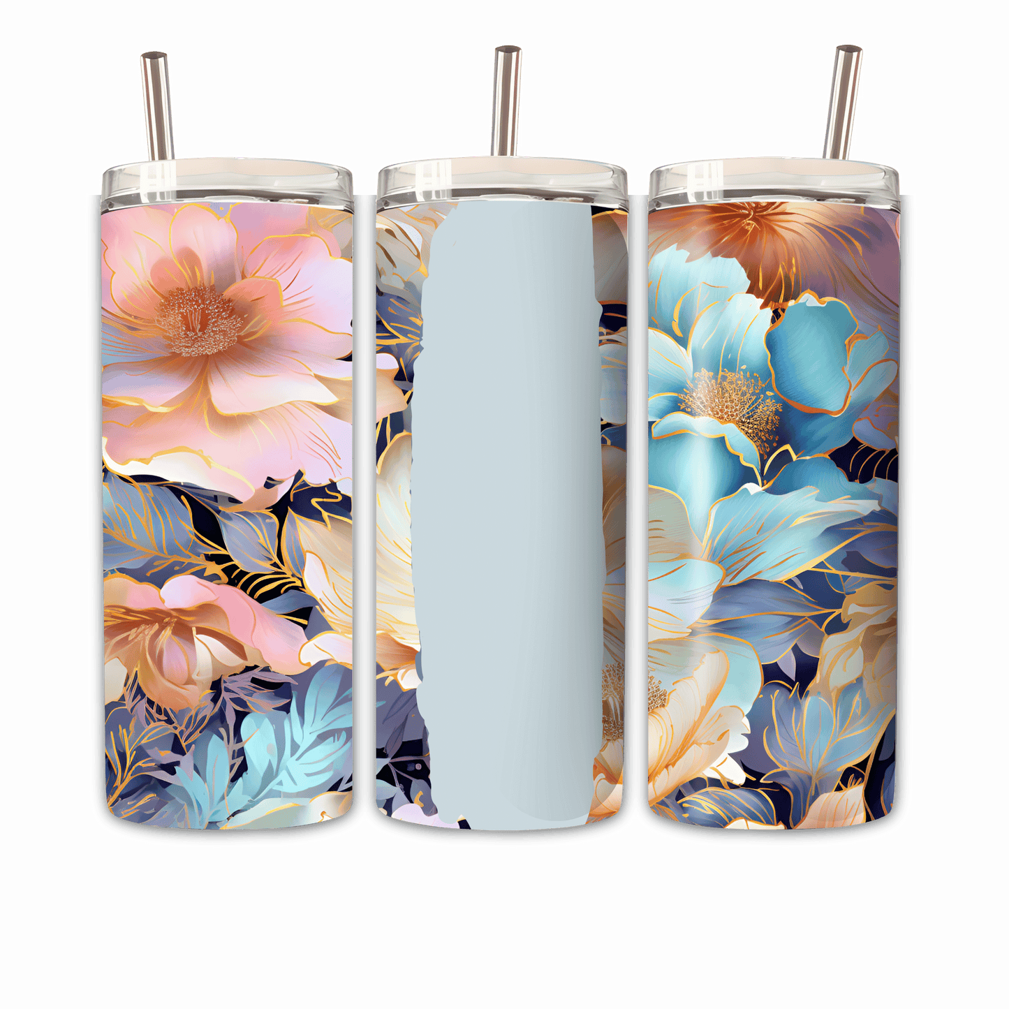 Tumbler Bunte Blume 2 Personalisierbar