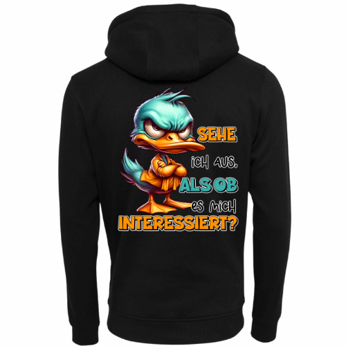 Sehe ich so aus als ob es mich interessiert? | Premium Hoodie Unisex