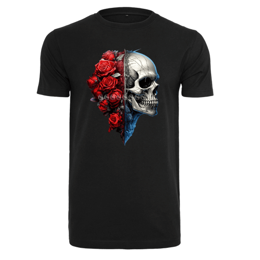 Totenkopf mit Rosen