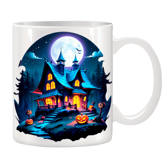 Tasse Haus mit Wald