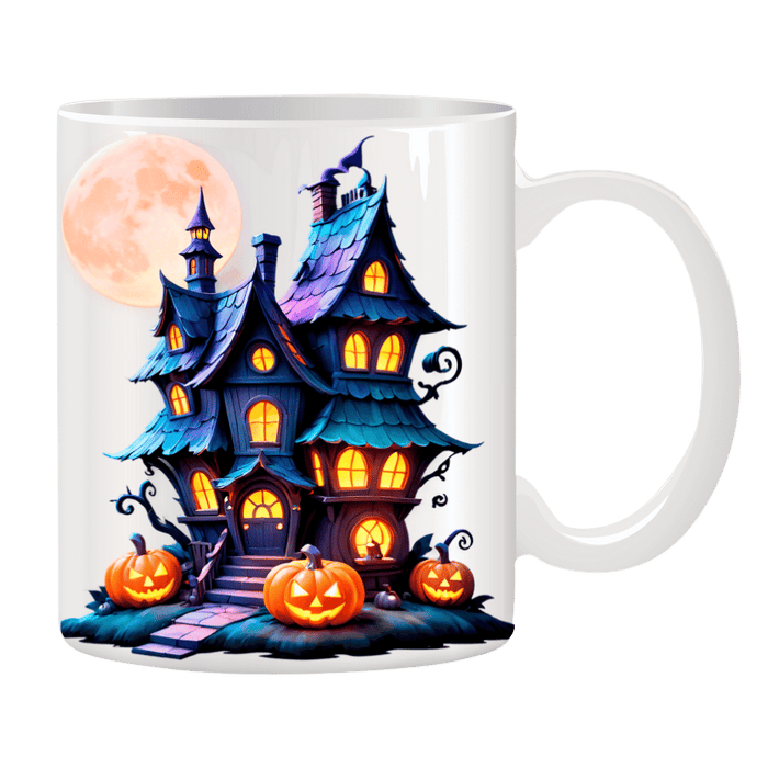 Tasse lilablaues Haus