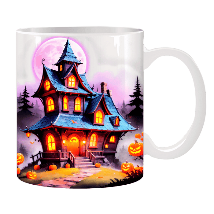 Tasse Haus mit lila Mond