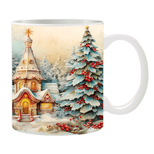 Tasse Tannenbaum mit Kirche