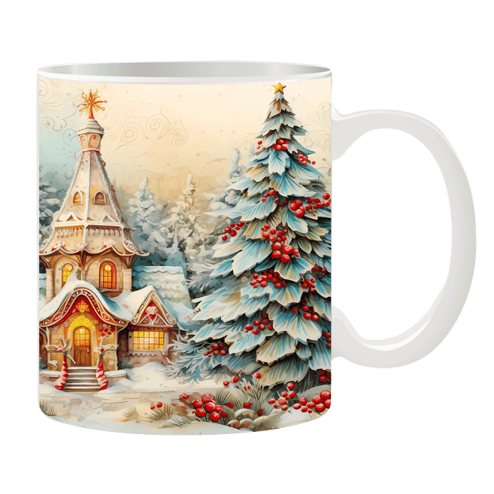 Tasse Tannenbaum mit Kirche