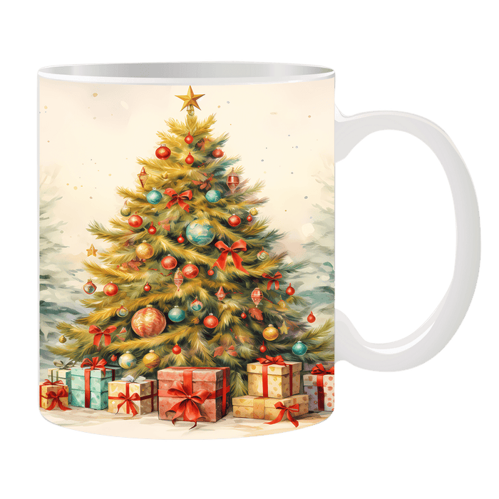 Tasse Tannenbaum mit Geschenken