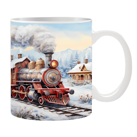 Tasse Zug mit Haus