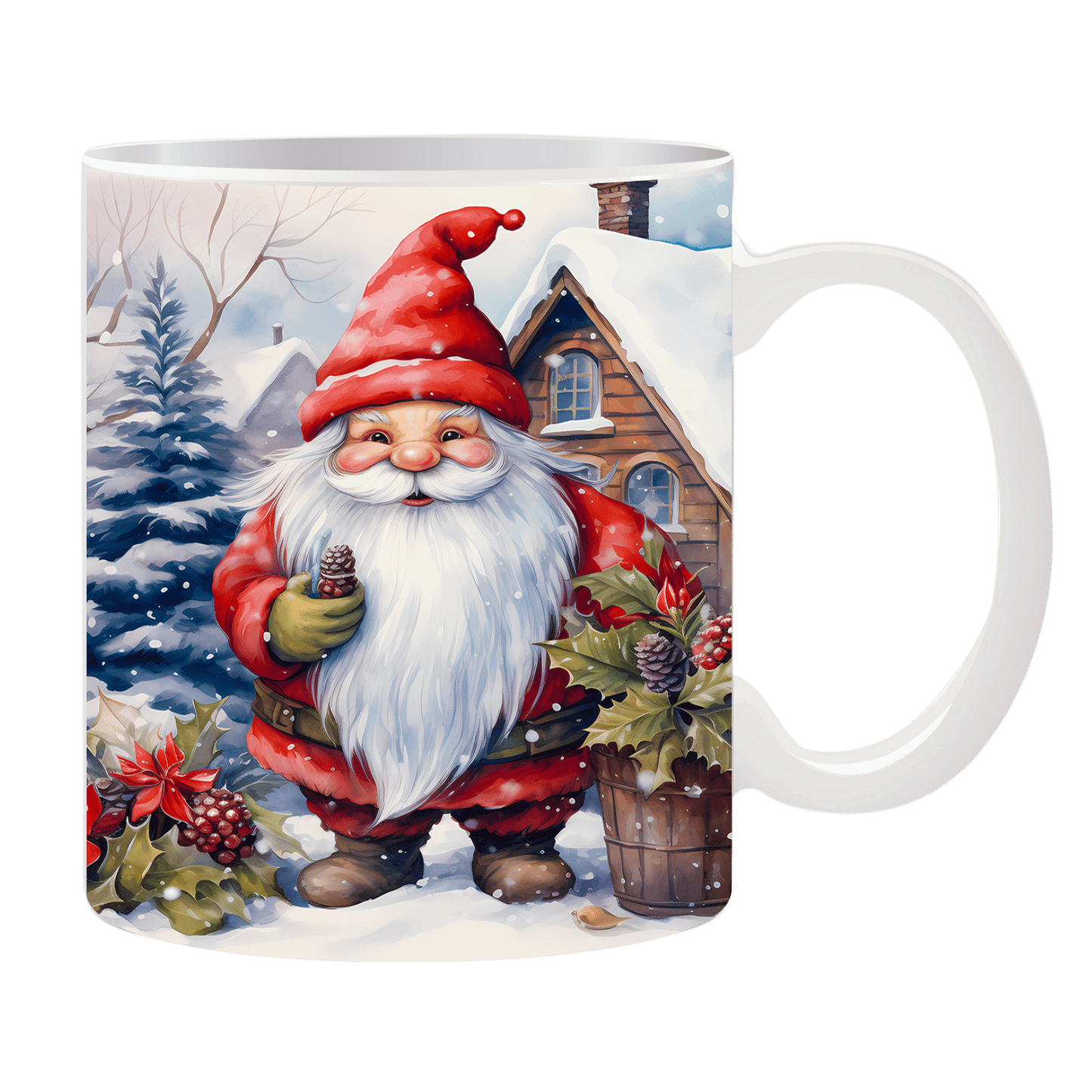 Tasse Weihnachtsmann mit Haus