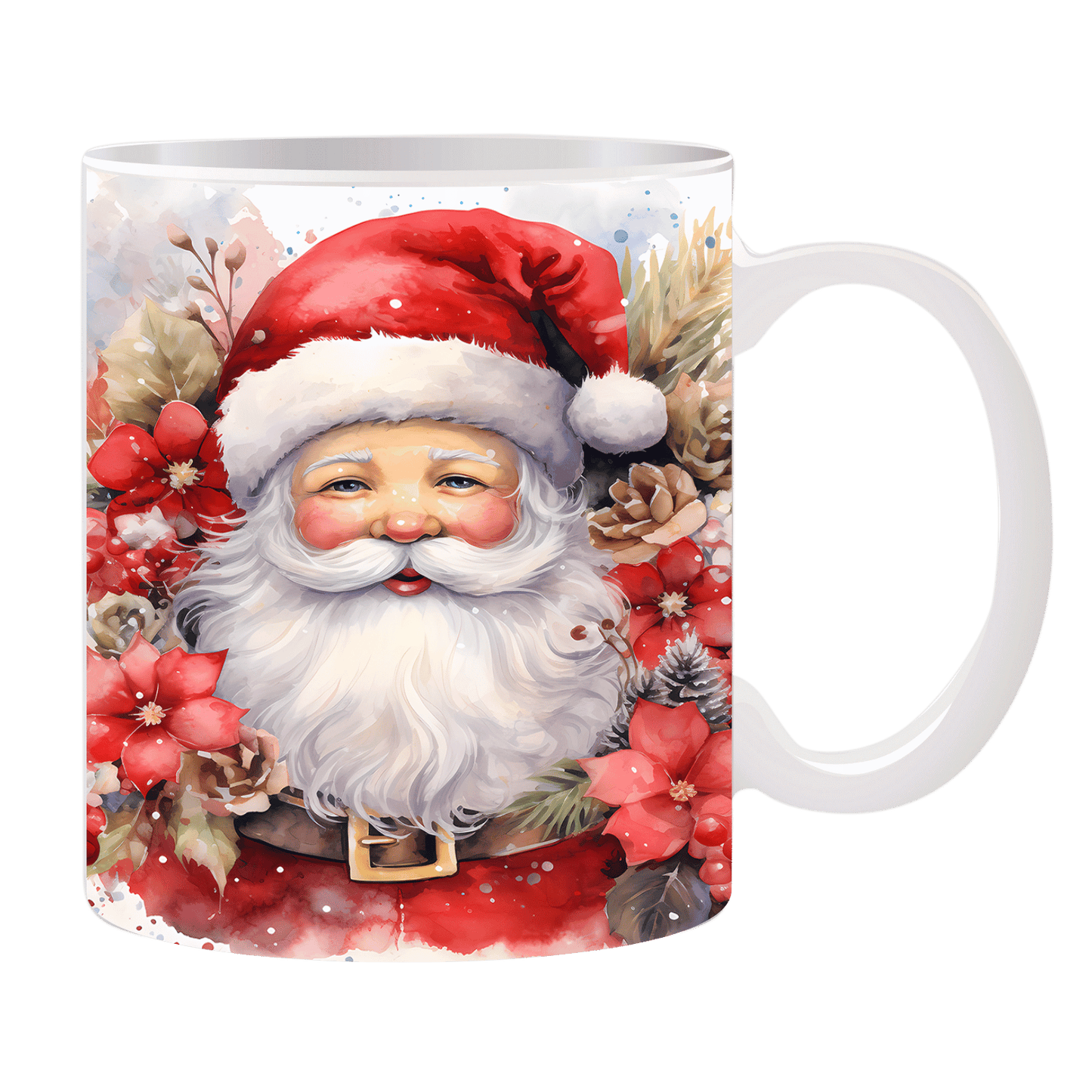 Tasse Weihnachtsmann Blumen