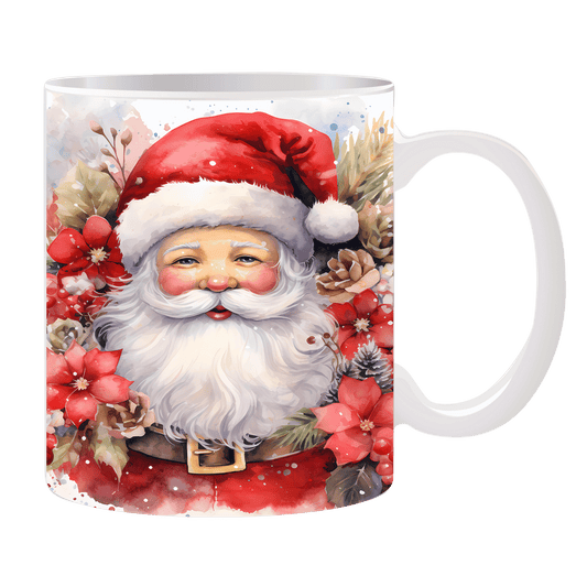 Tasse Weihnachtsmann Blumen