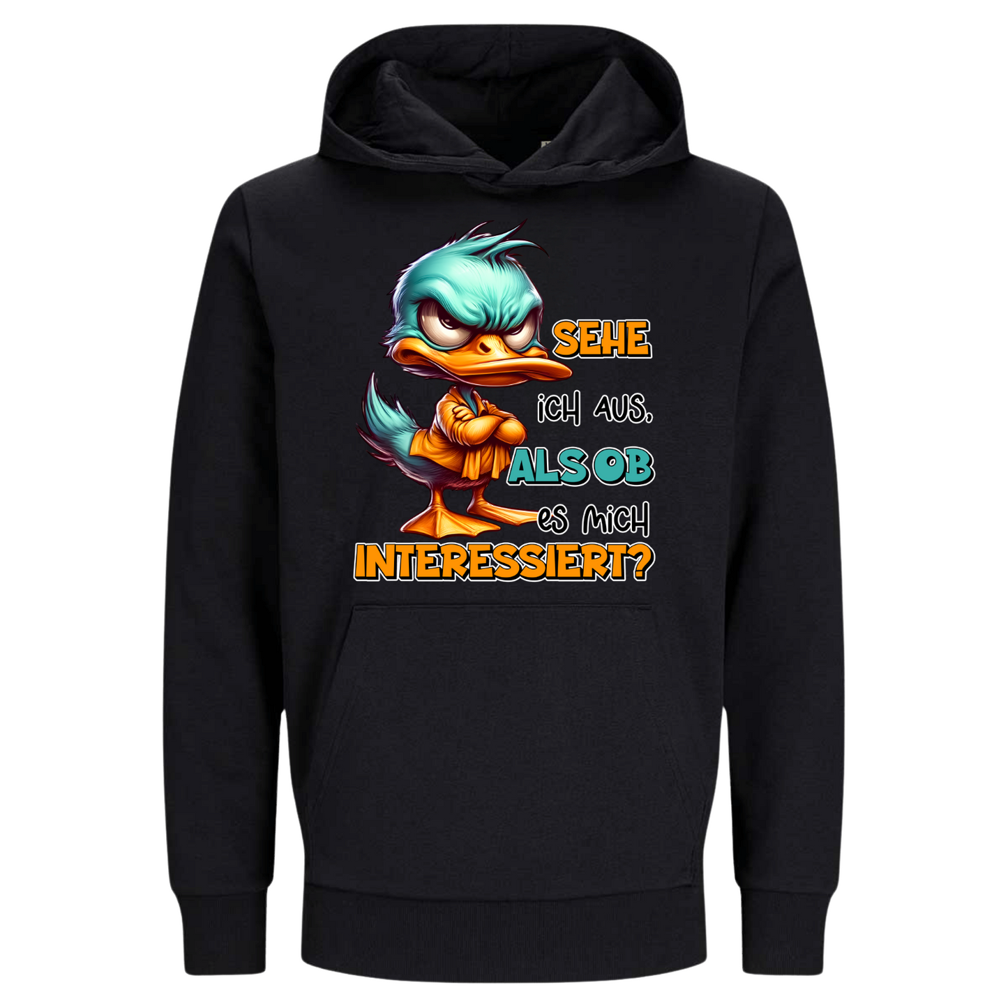 Sehe ich so aus als ob es mich interessiert? | Premium Hoodie Unisex