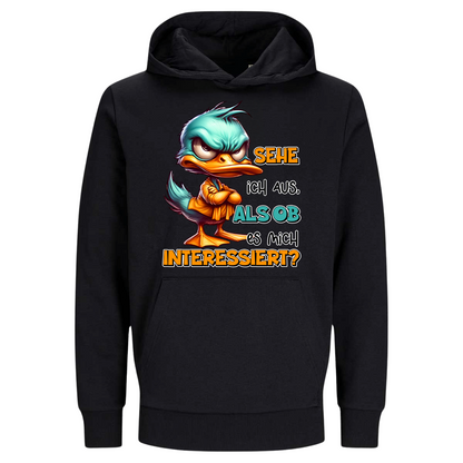 Sehe ich so aus als ob es mich interessiert? | Premium Hoodie Unisex