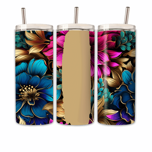 Tumbler Bunte Blume 3 Personalisierbar