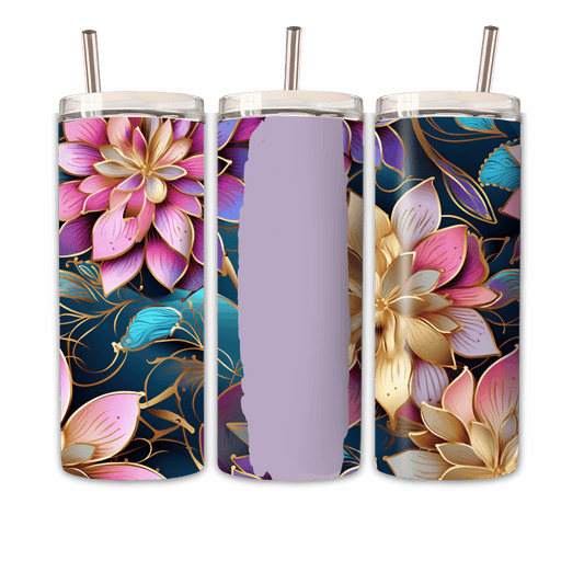 Tumbler Bunte Blume Personalisierbar