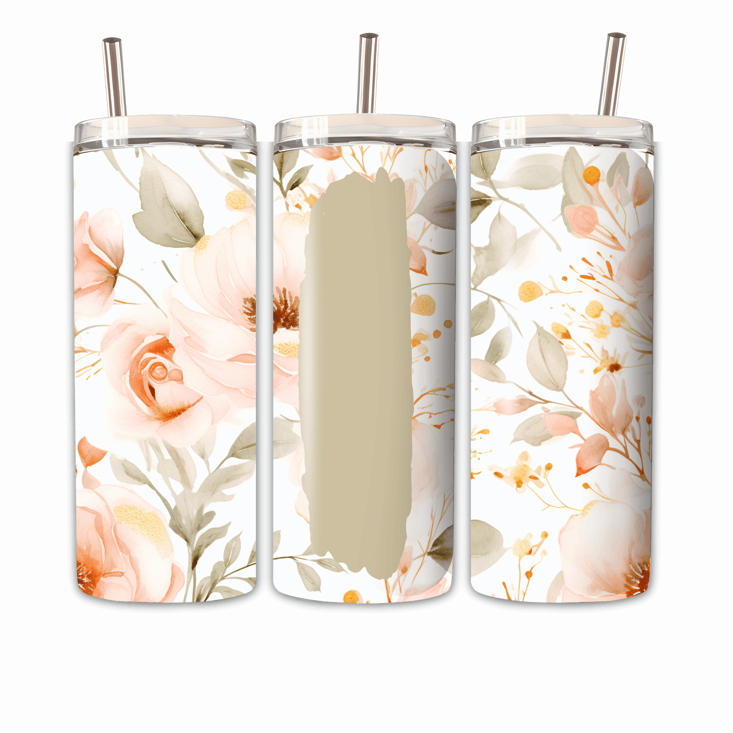 Tumbler Goldrosane Blume Personalisierbar