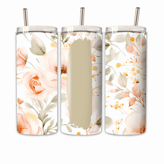 Tumbler Goldrosane Blume Personalisierbar