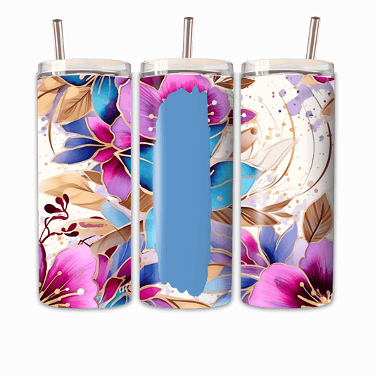 Tumbler Goldenpinke Blume Personalisierbar