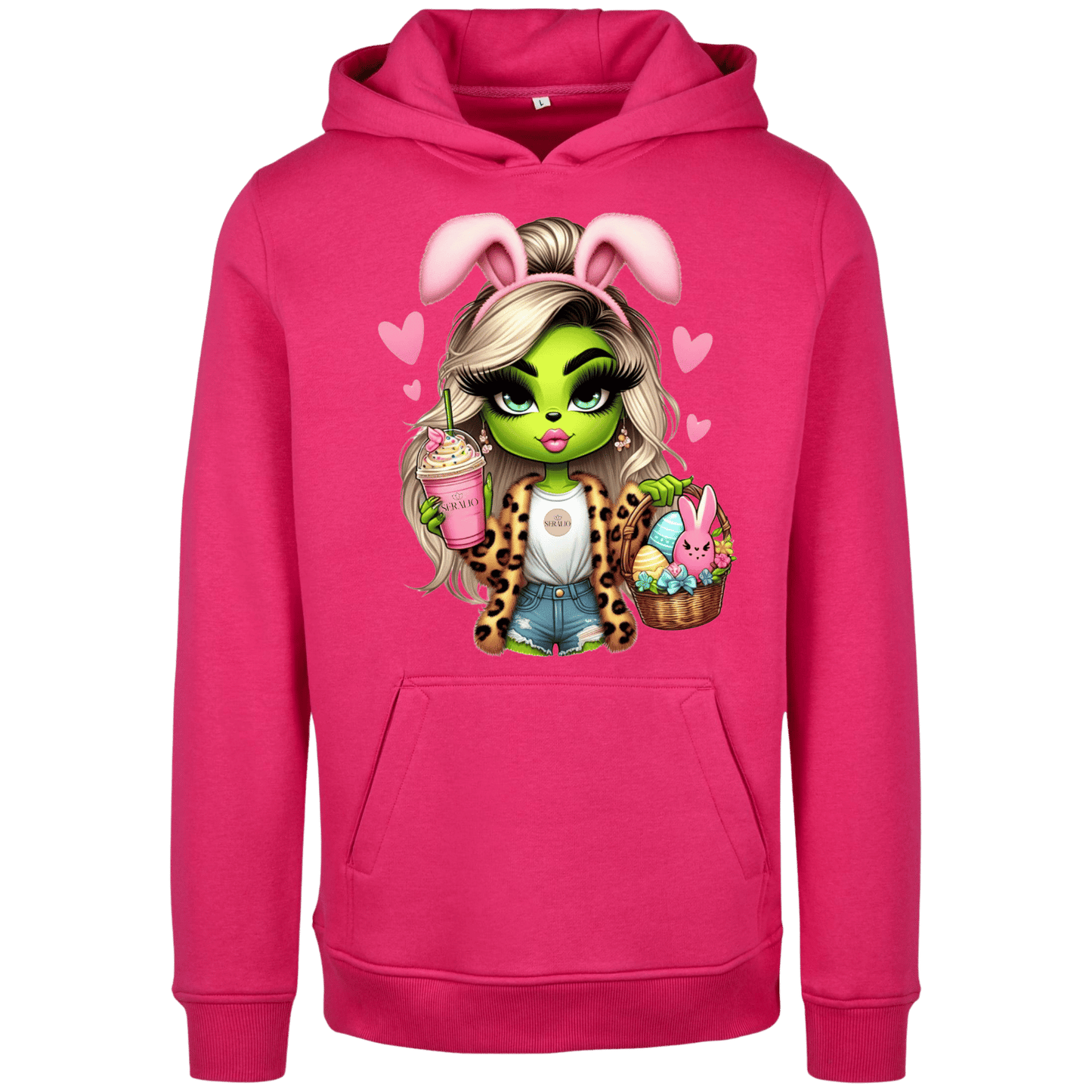 Hoodie Green Girl Bunny Ostern