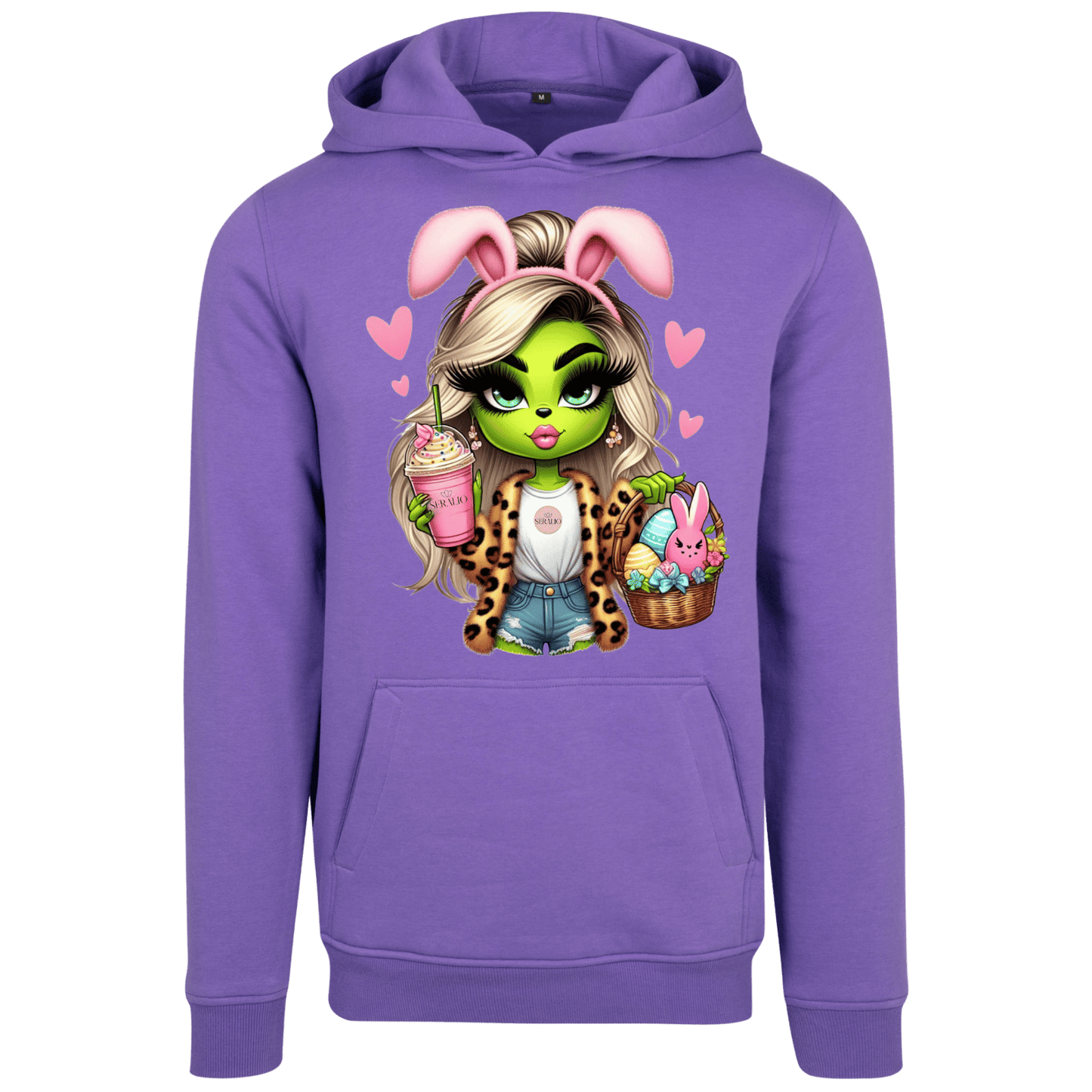 Hoodie Green Girl Bunny Ostern