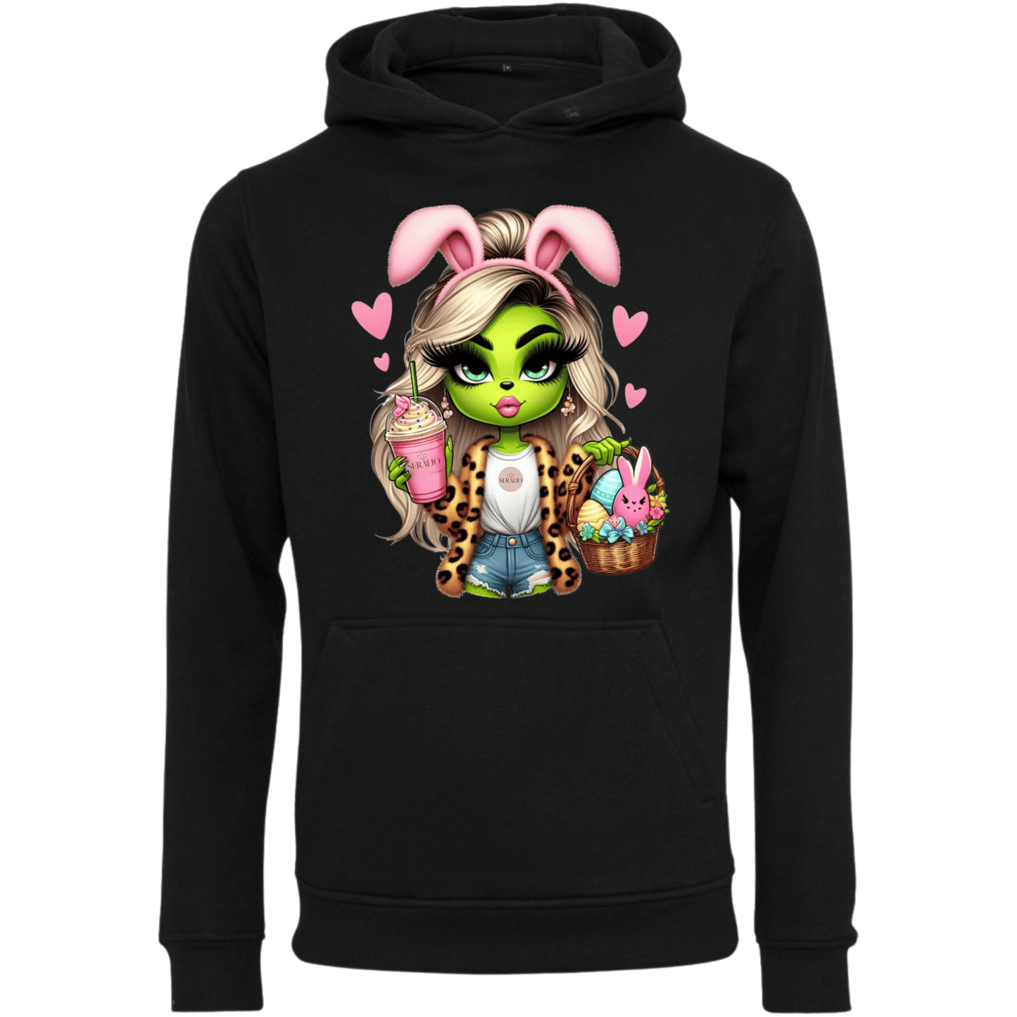 Hoodie Green Girl Bunny Ostern