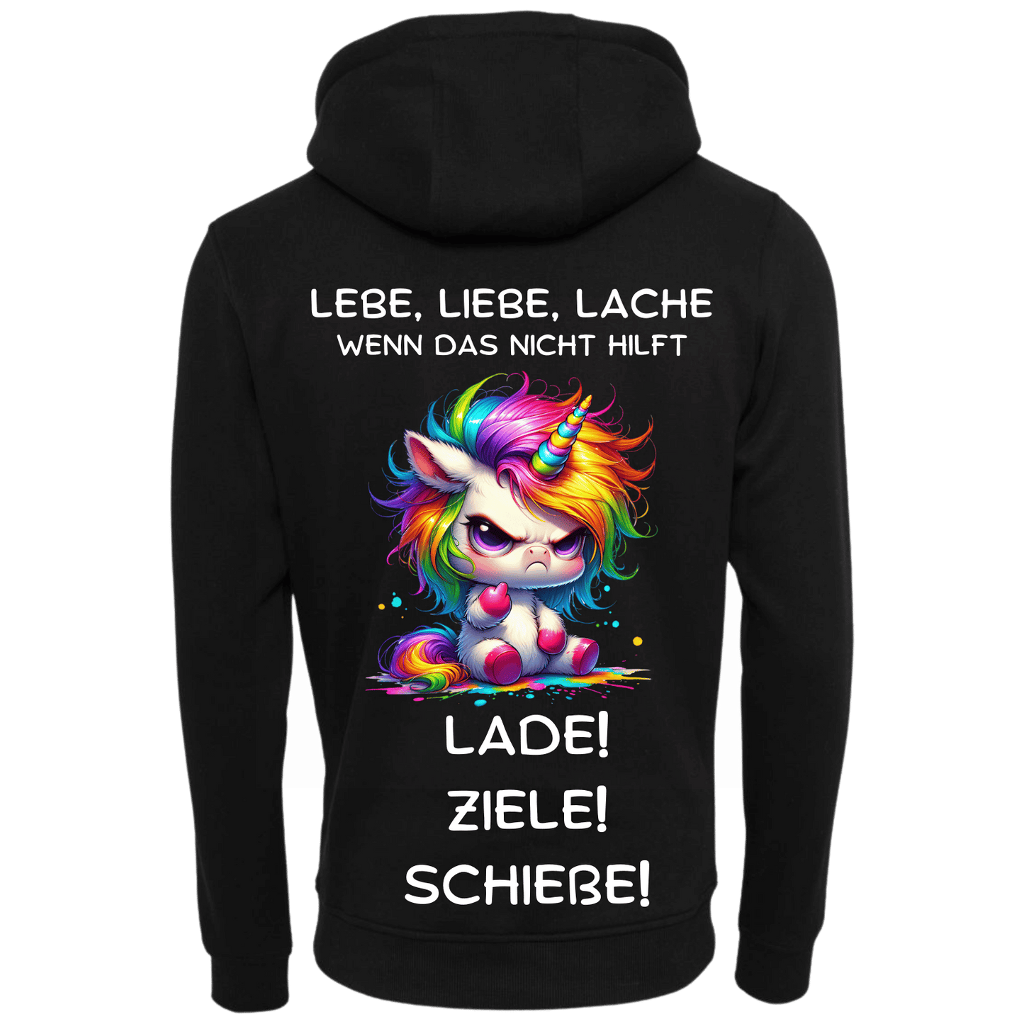 Lebe Liebe Lache...-Hoodie Unisex-Lustiger Spruch