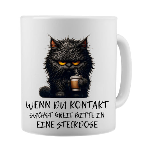 Wenn du Kontakt Suchst...Tasse lustiger Spruch