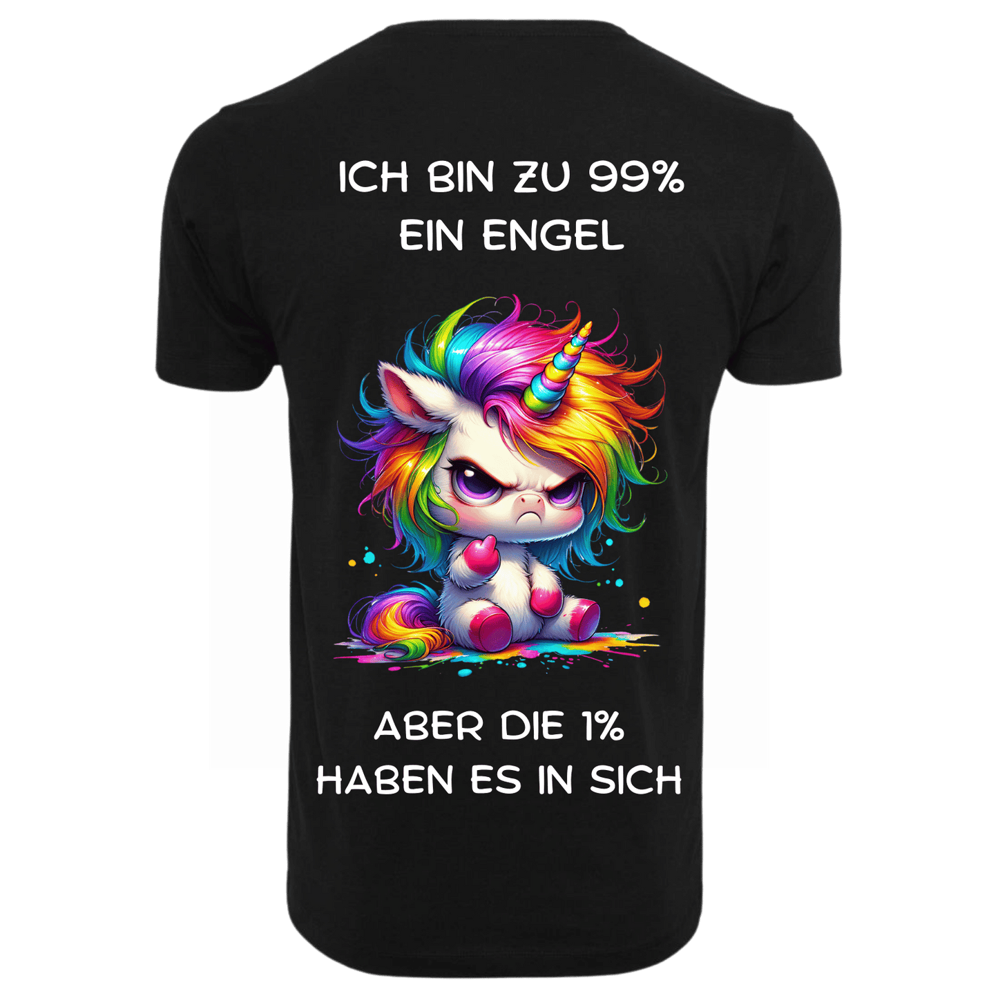 Ich bin zu 99% ein Engel...-T-Shirt Unisex-Lustiger Spruch