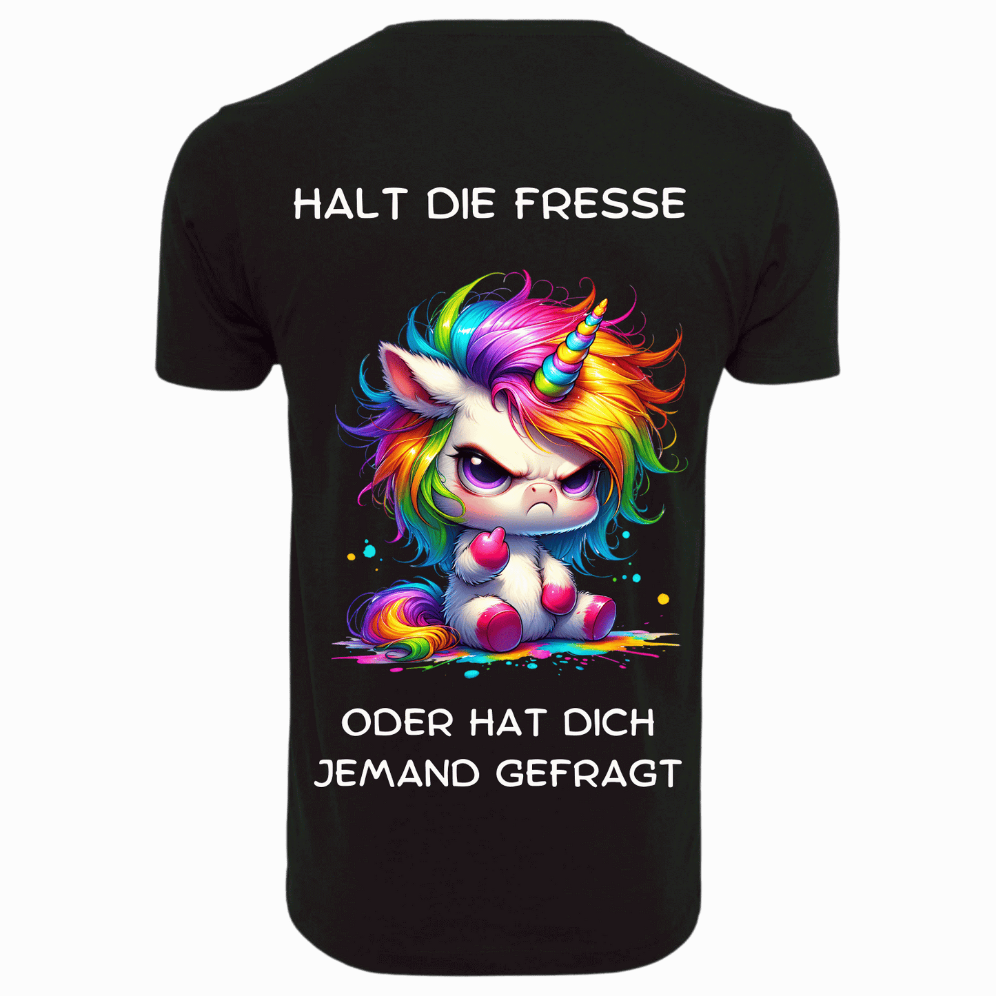 HALT DIE FRESSE...- T-ShirtUnisex-Lustiger Spruch